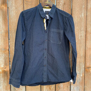 LEVEL TEN Men’s Dark Navy Blue Button Down Long Sleeve Shirt Size Small